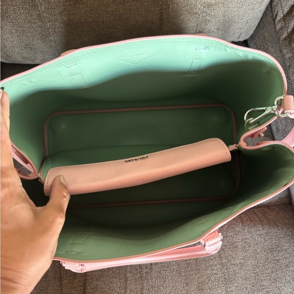 Gorgeous Authentic PRADA Saffiano Cuir Double Leather Tote Bag in Pink - Picture 10 of 12